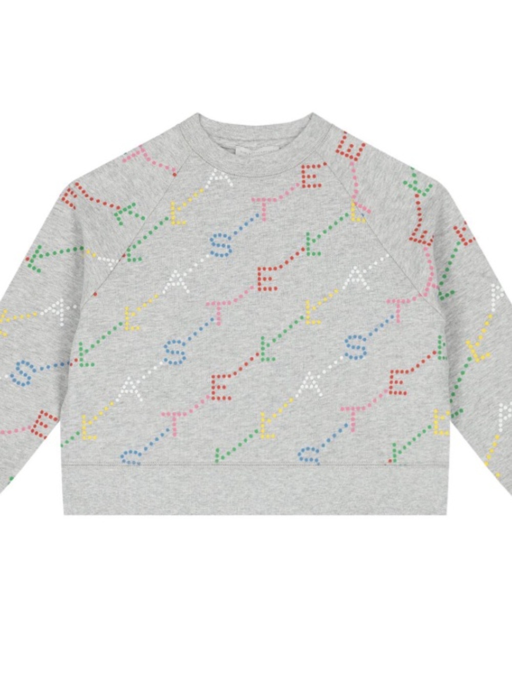 Stella McCartney Kids Grey Sweatshirt with Multicolor Dot Pattern